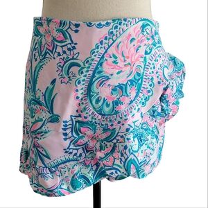 Lilly Pulitzer Faye‎ Printed Ruffled Skort Skirt Shorts